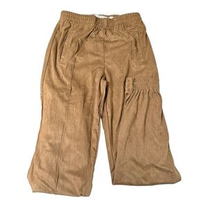 Tractr Brown Faux Suede Jogger Pants Size 00/24 (XS)